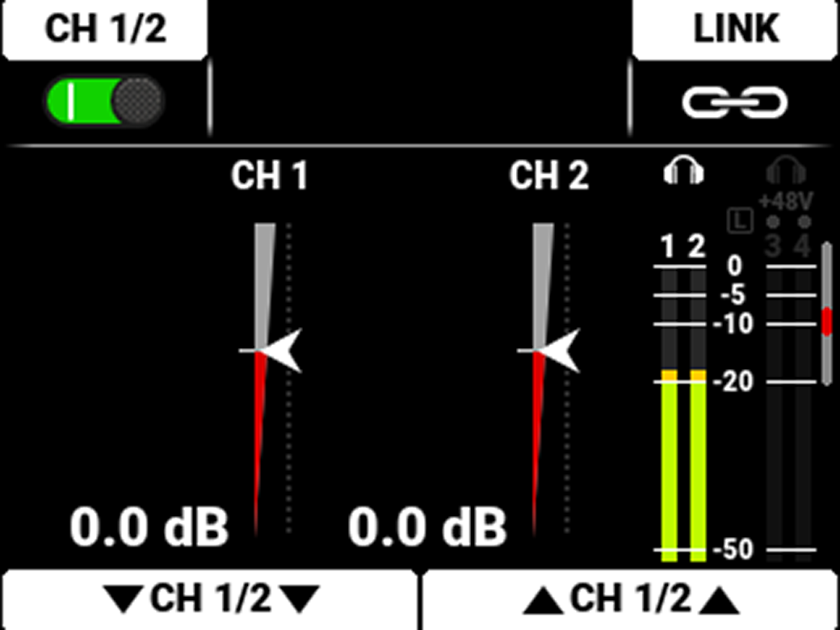 Audio Channels 1 and 2 Page